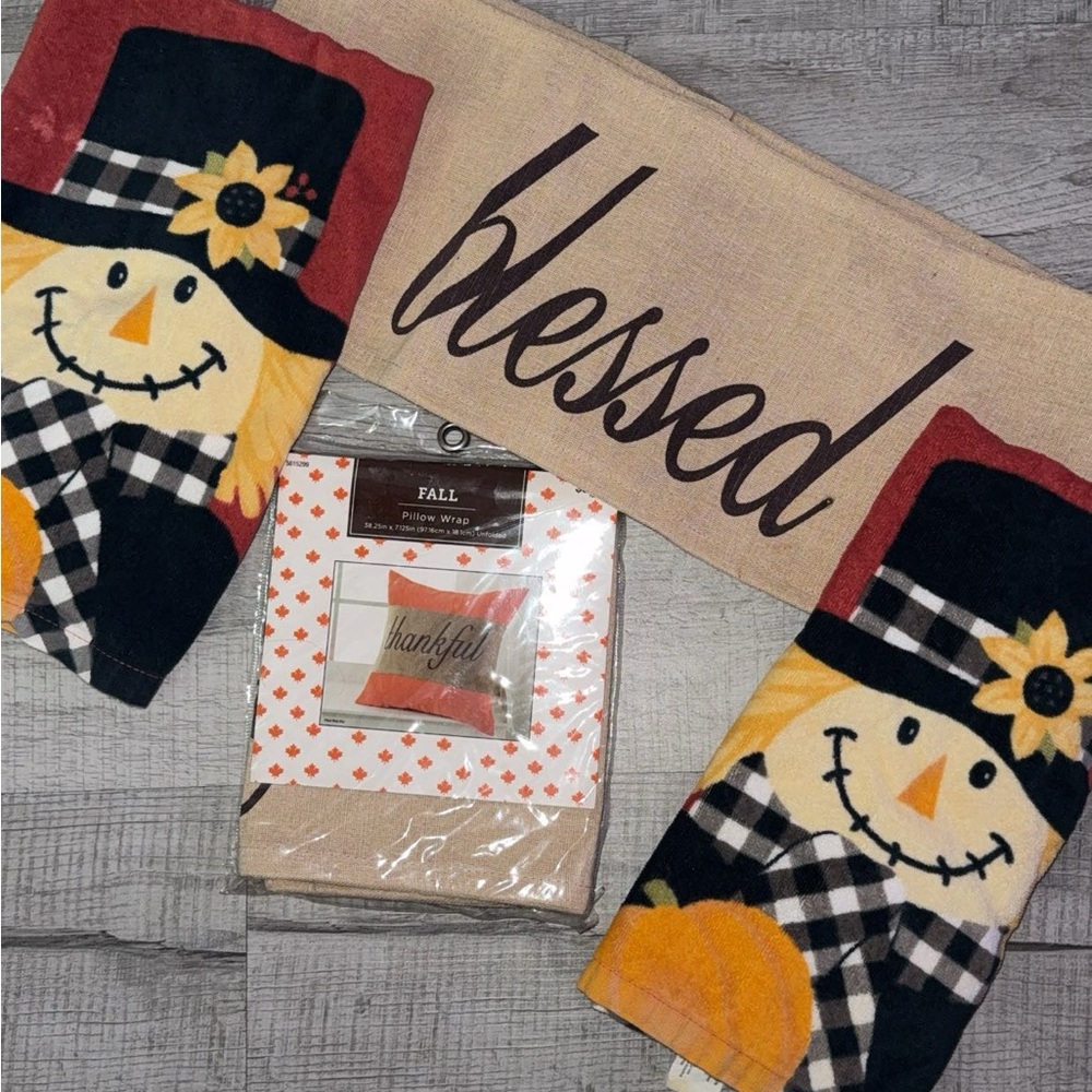 Fall Scarecrow Kitchen Towel Set